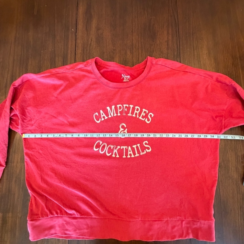 Natural Reflections Women's Red Campfires & Cocktails Sweatshirt, Size 2X - Picture 10 of 10